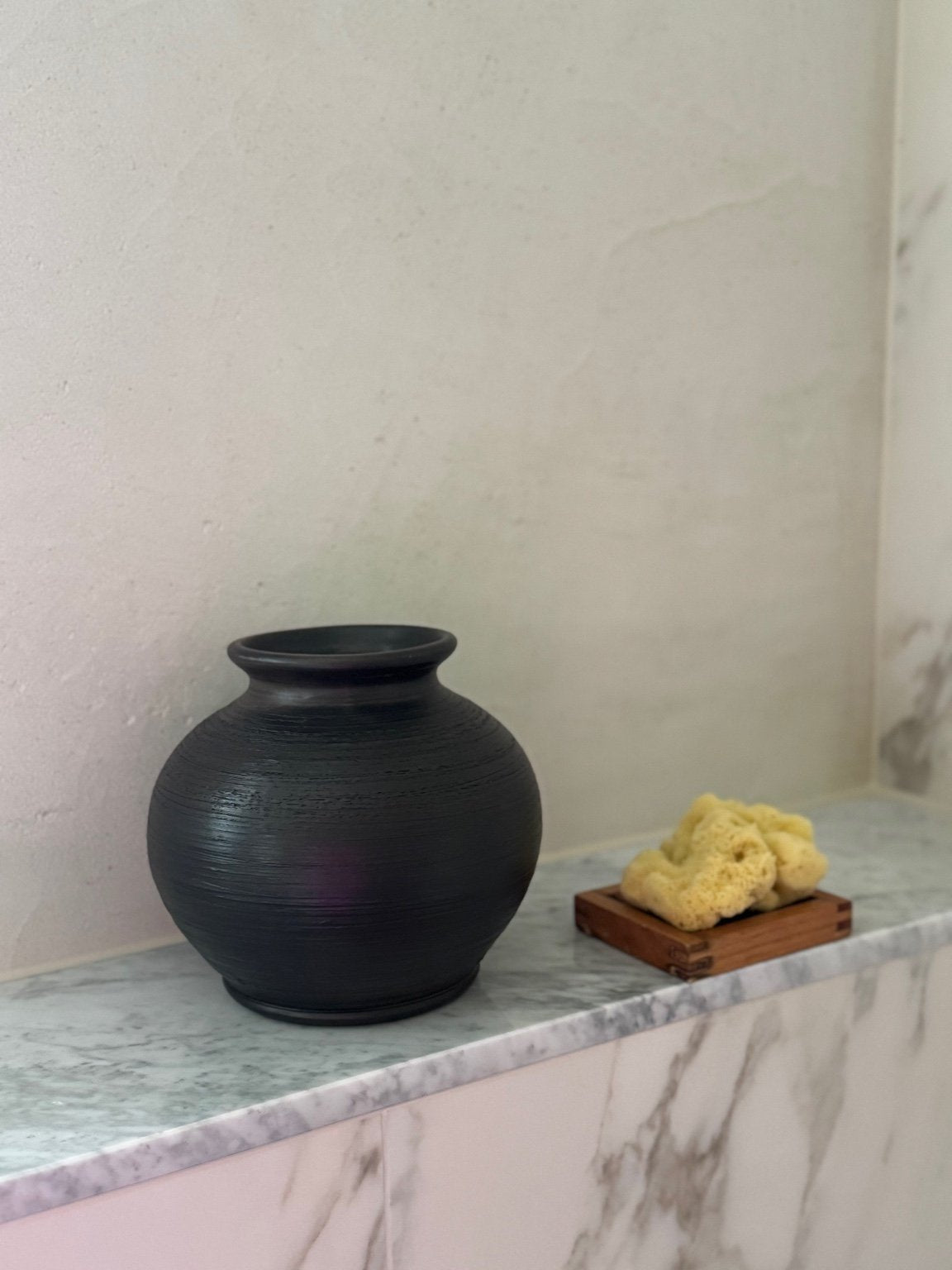 Handmade Black Ceramic Vase 16.