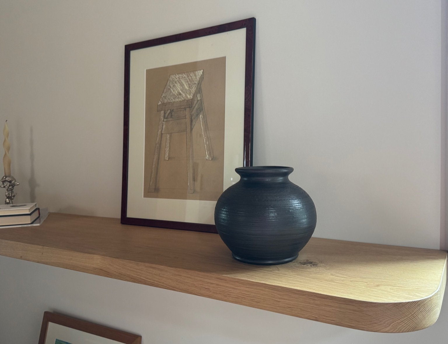 Handmade Black Ceramic Vase 16.