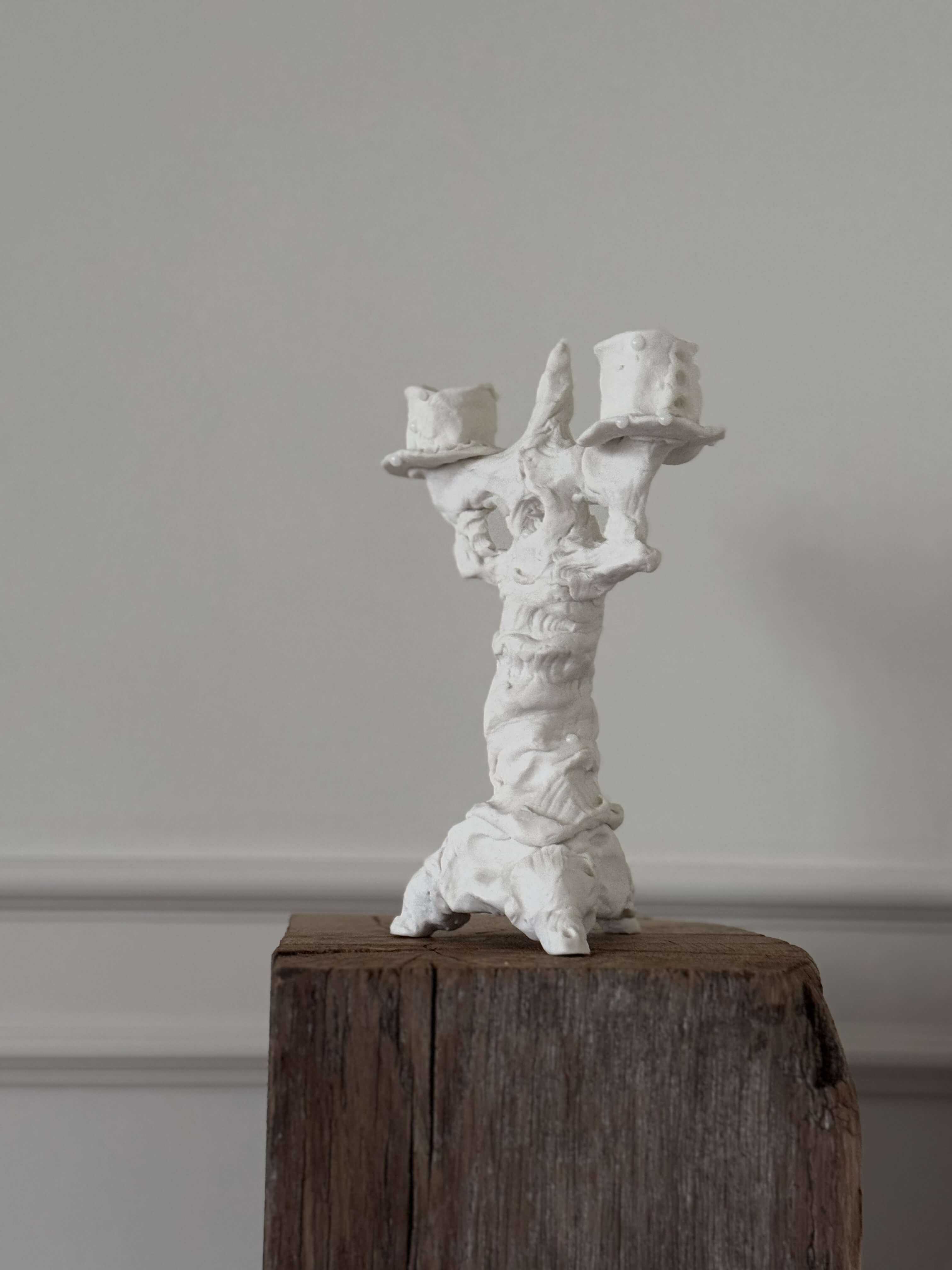 Two-arm porcelain chandelier