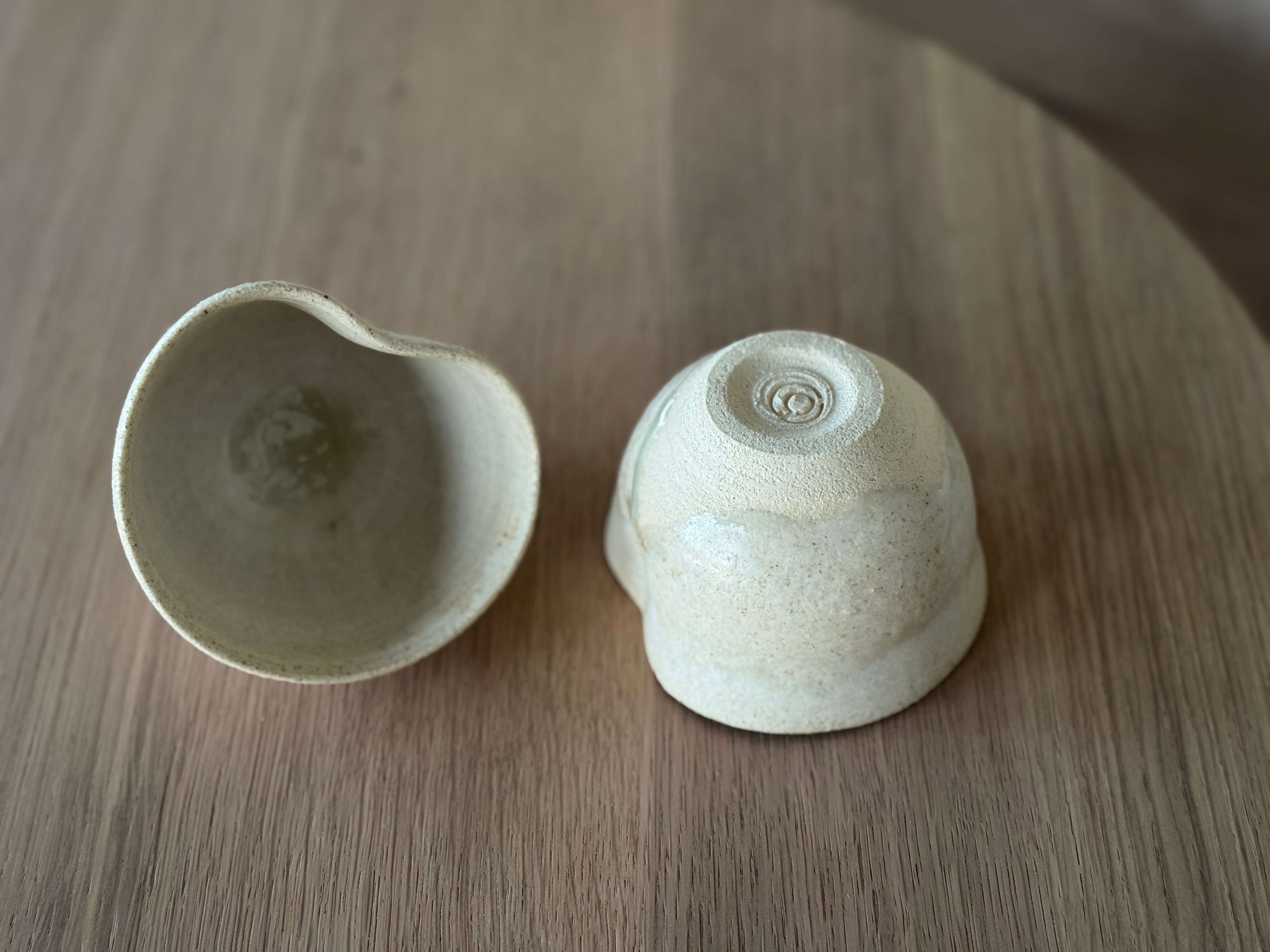 Set of 2 Handcrafted Stoneware Cups.  Natural Beige Edition