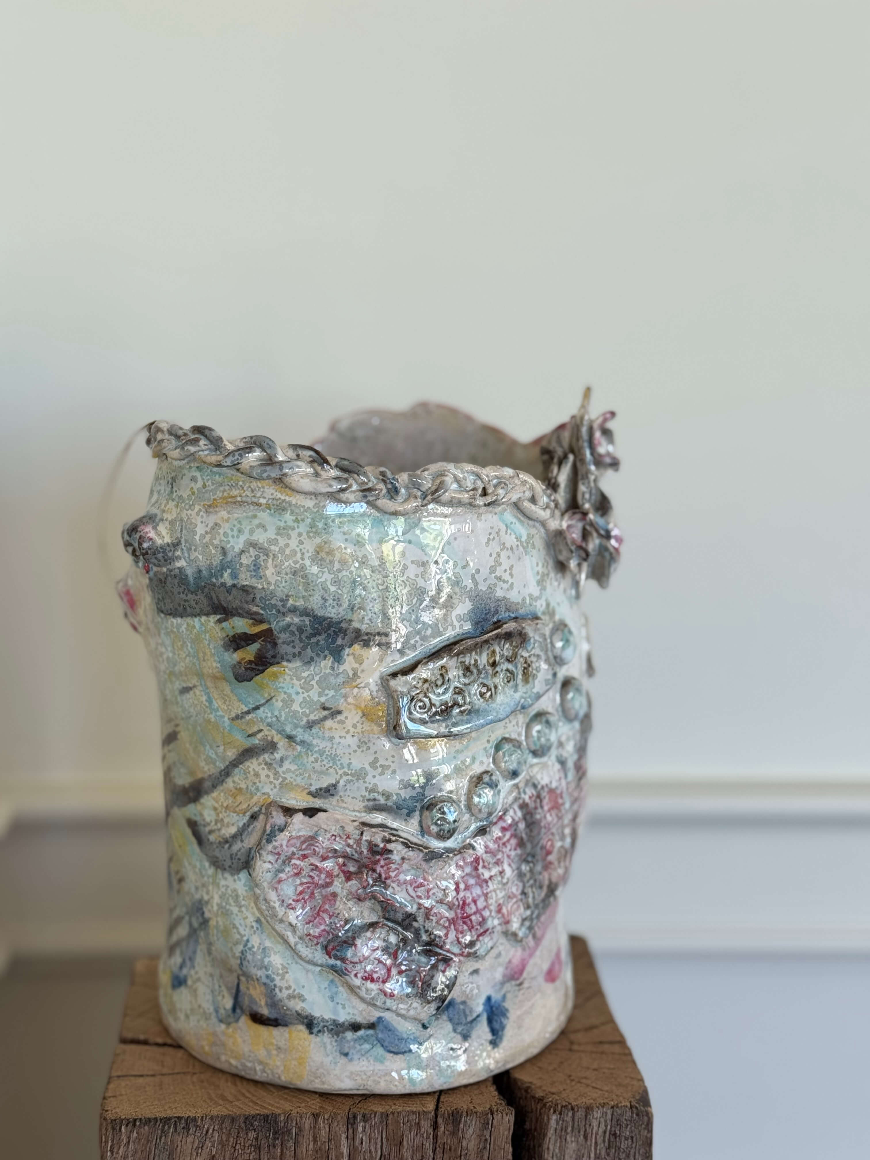 Handcrafted Stoneware Vase, "Light, Joy and Transformation"