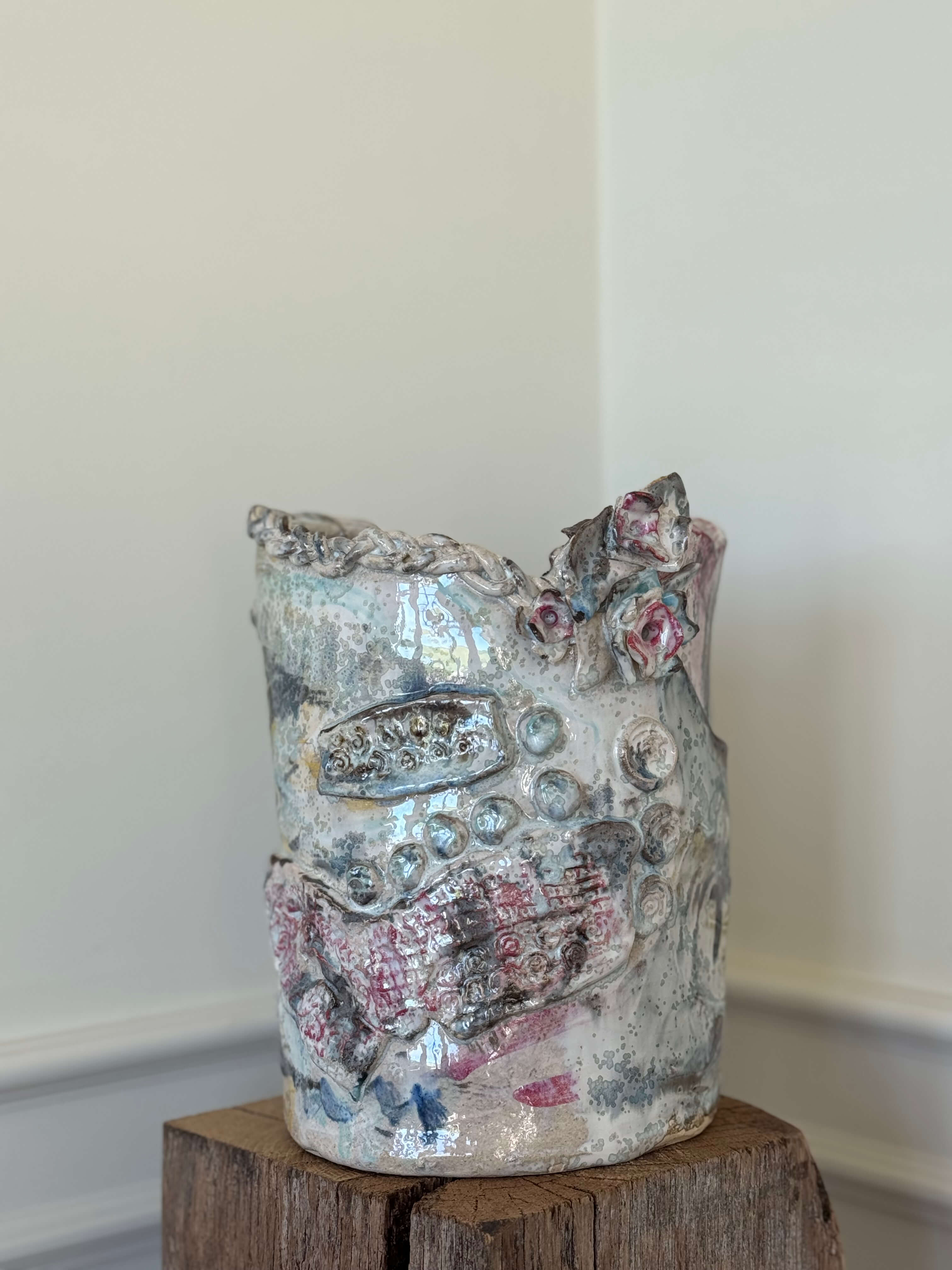 Handcrafted Stoneware Vase, "Light, Joy and Transformation"