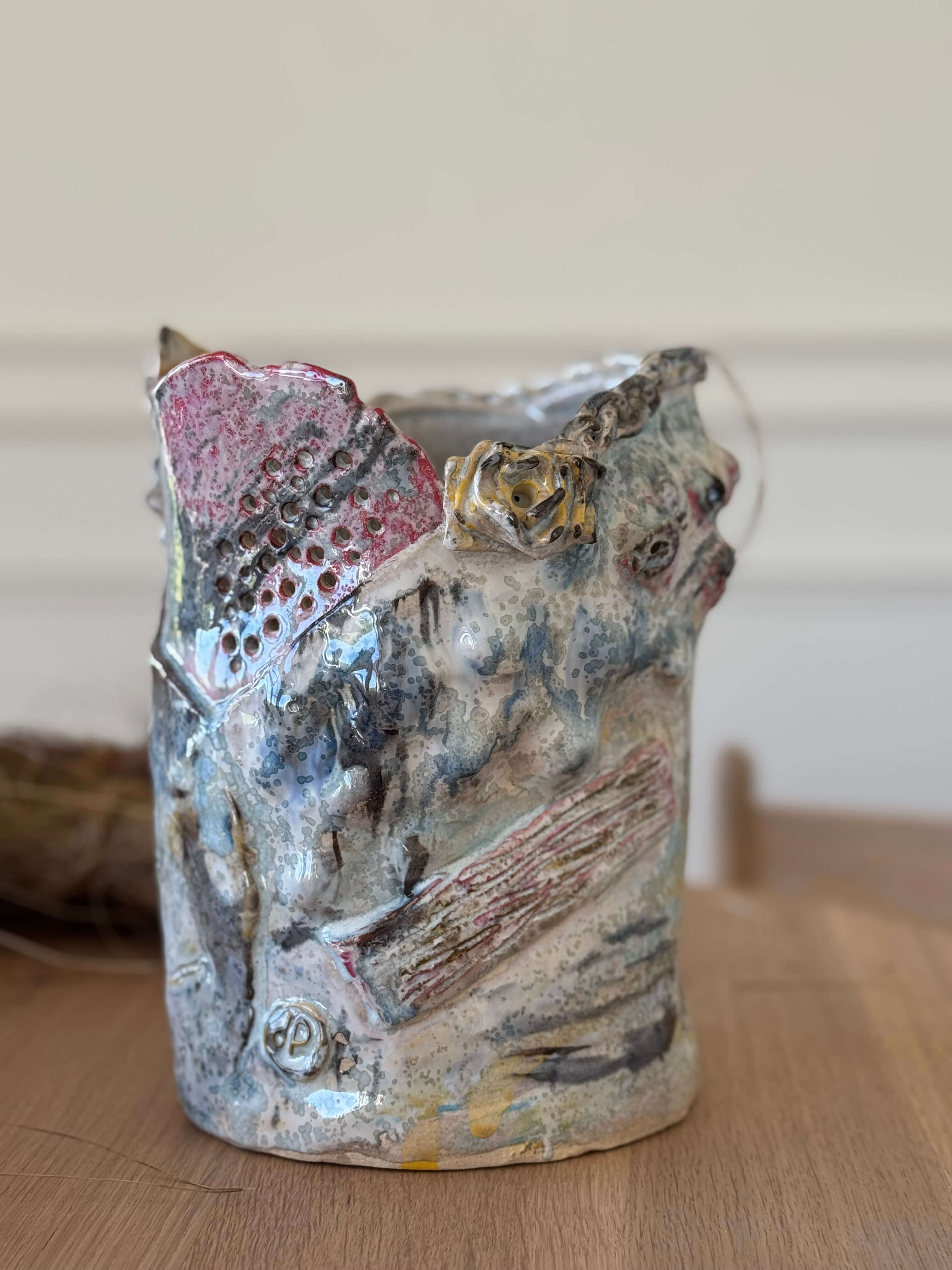 Handcrafted Stoneware Vase, "Light, Joy and Transformation"