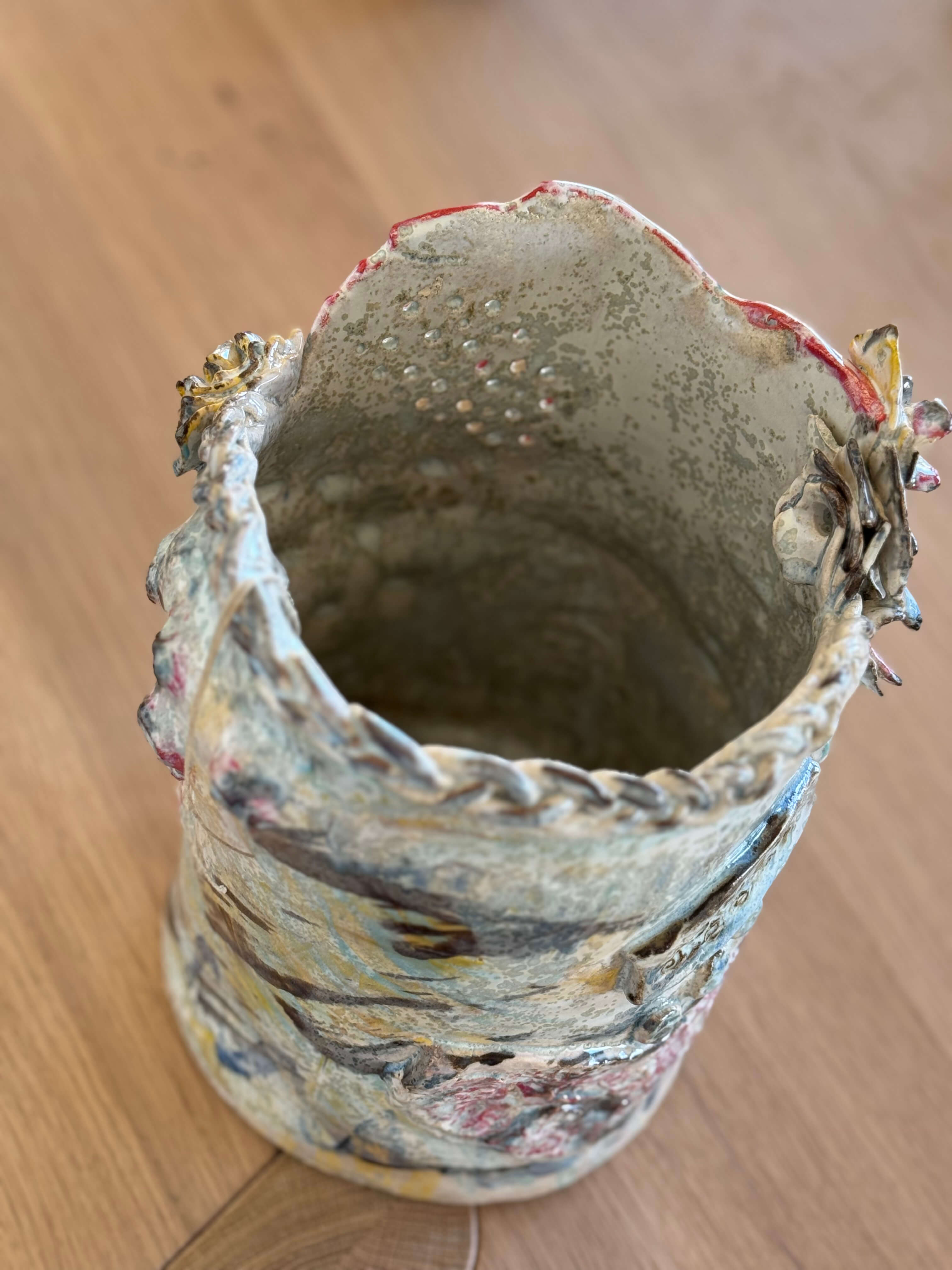 Handcrafted Stoneware Vase, "Light, Joy and Transformation"