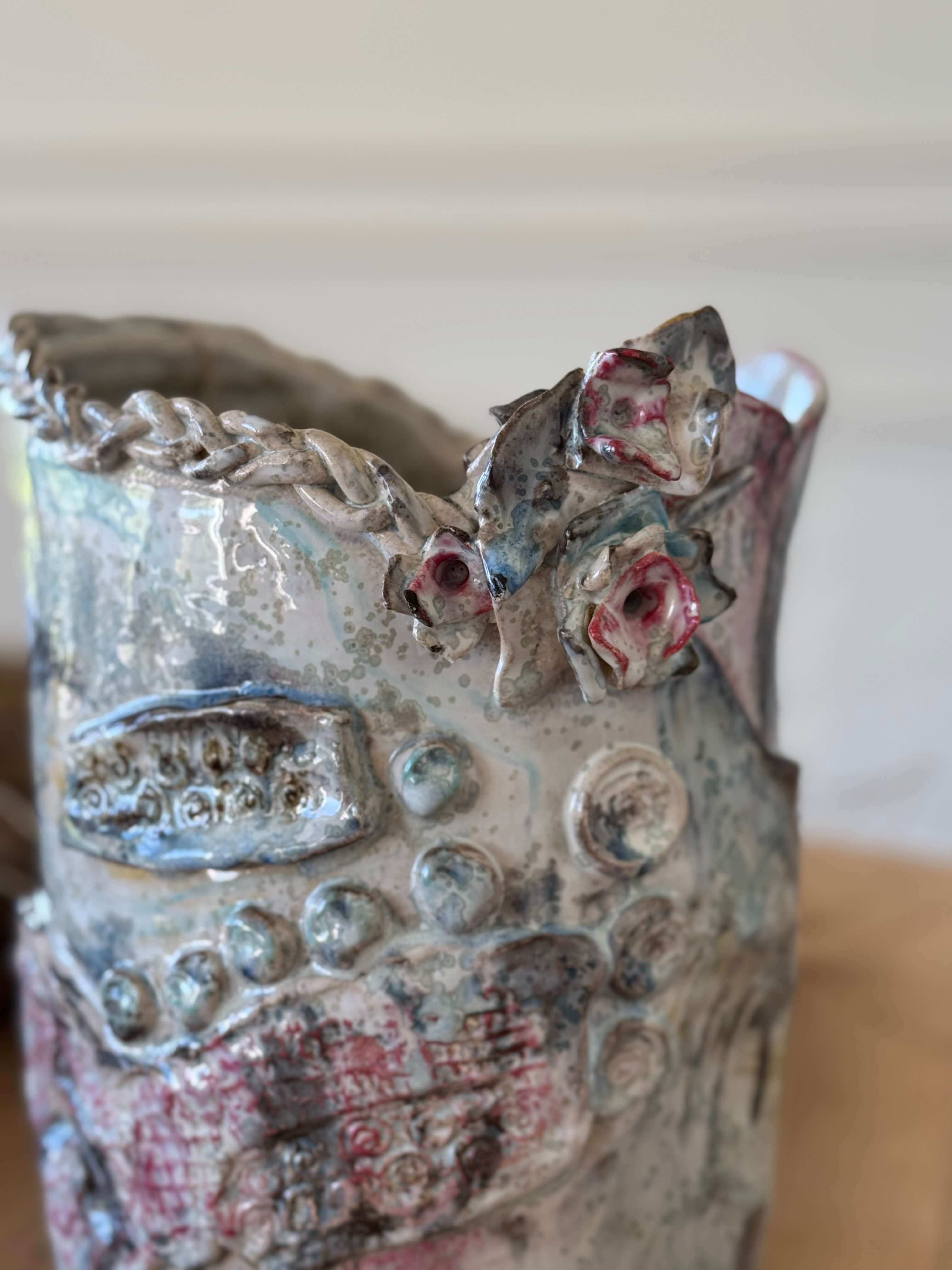 Handcrafted Stoneware Vase, "Light, Joy and Transformation"