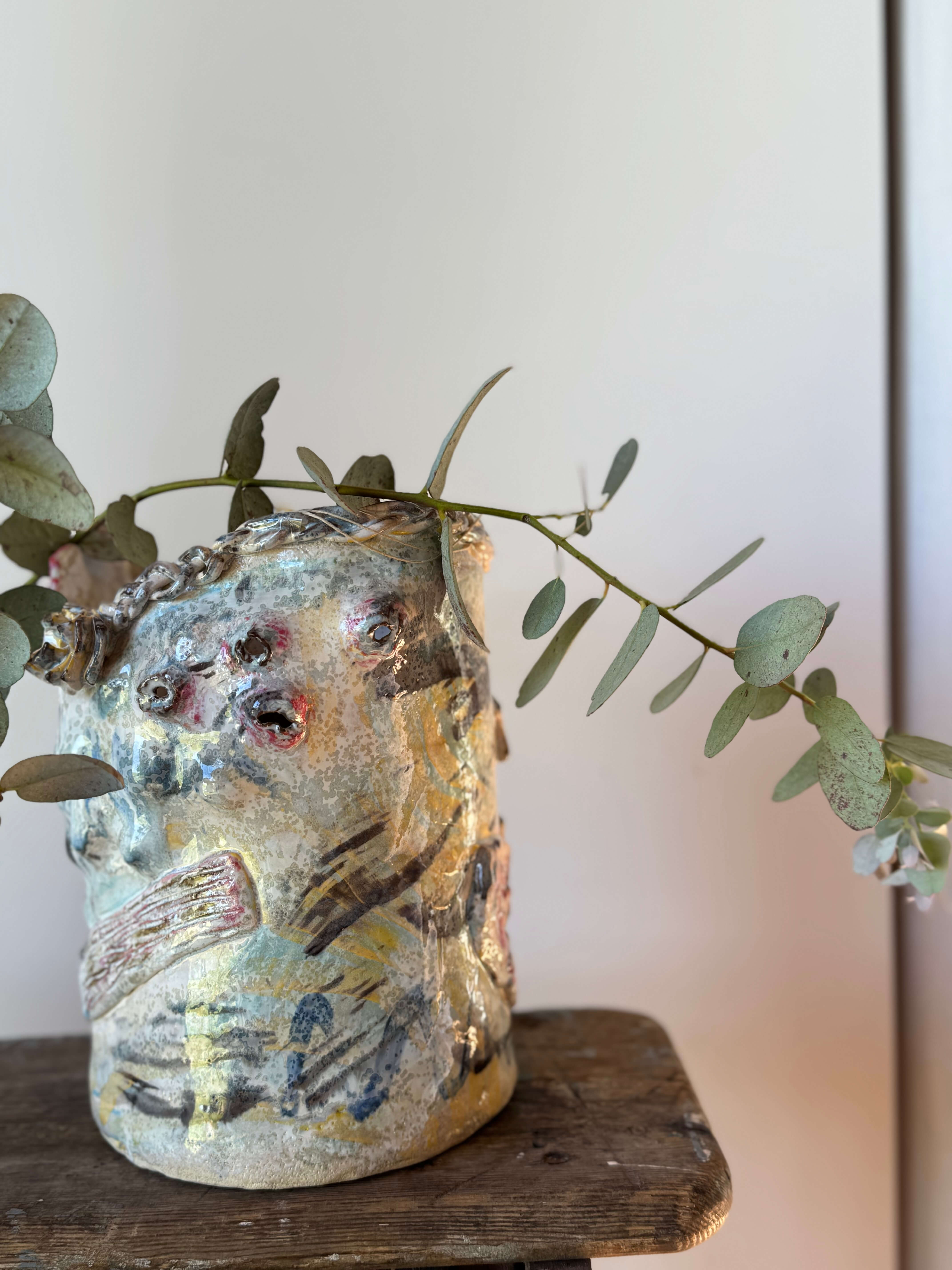 Handcrafted Stoneware Vase, "Light, Joy and Transformation"