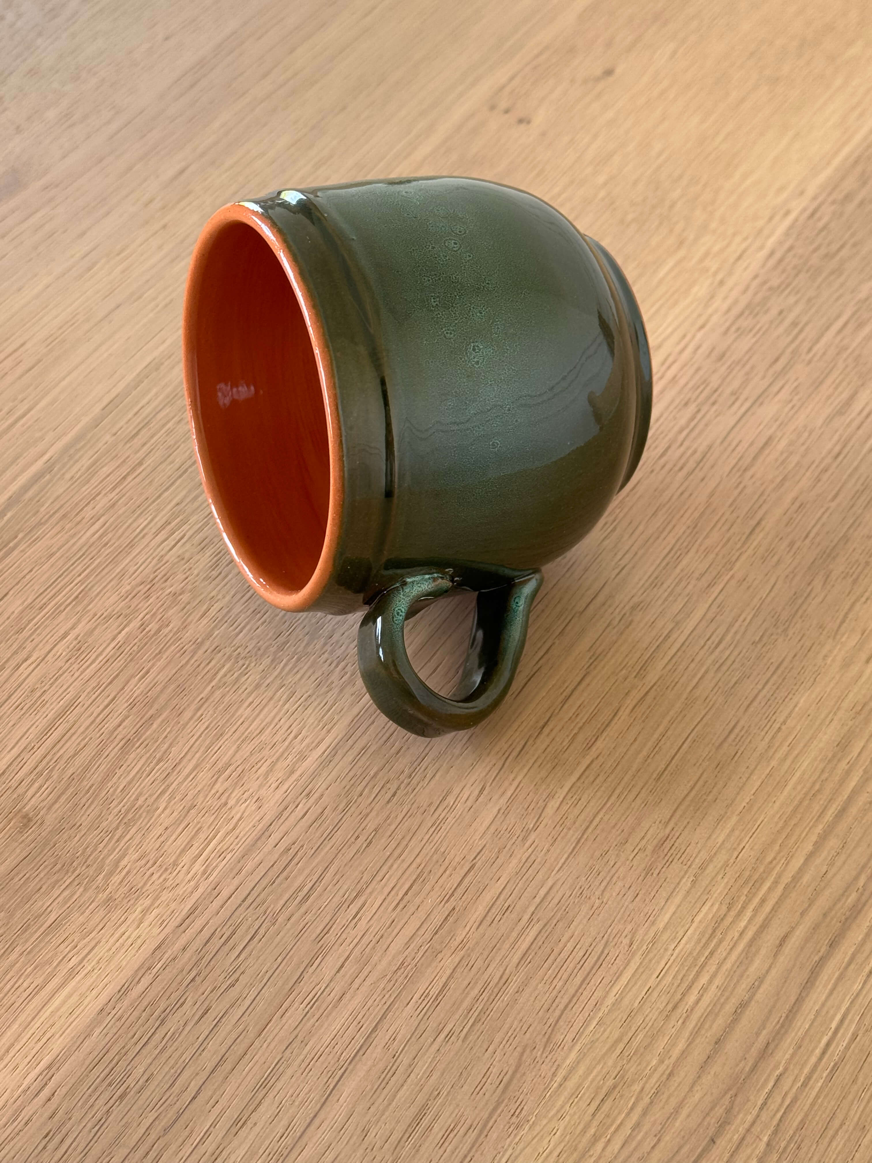 Handmade Ceramic Mug with Handle - Green small