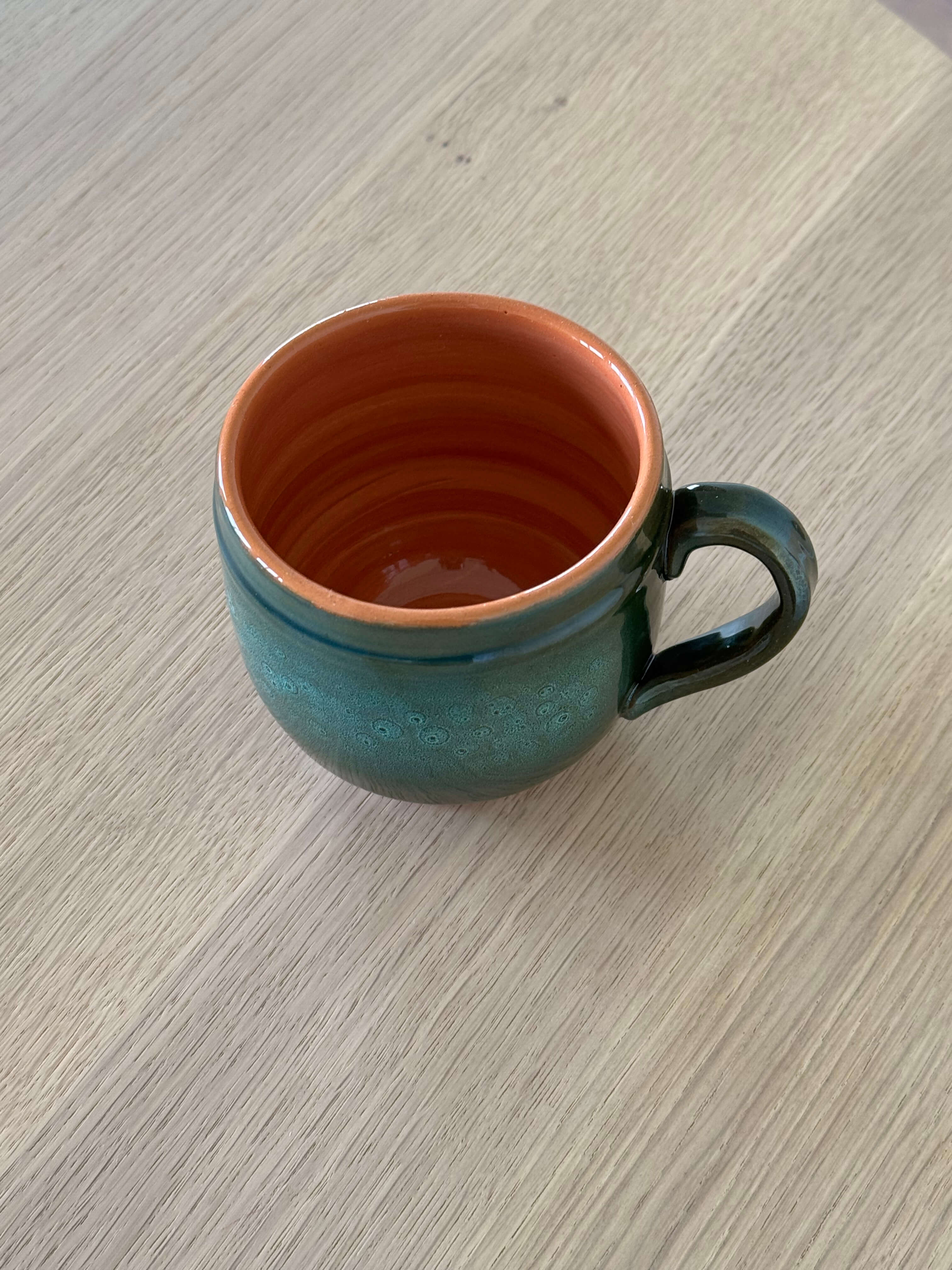 Handmade Ceramic Mug with Handle - Green small
