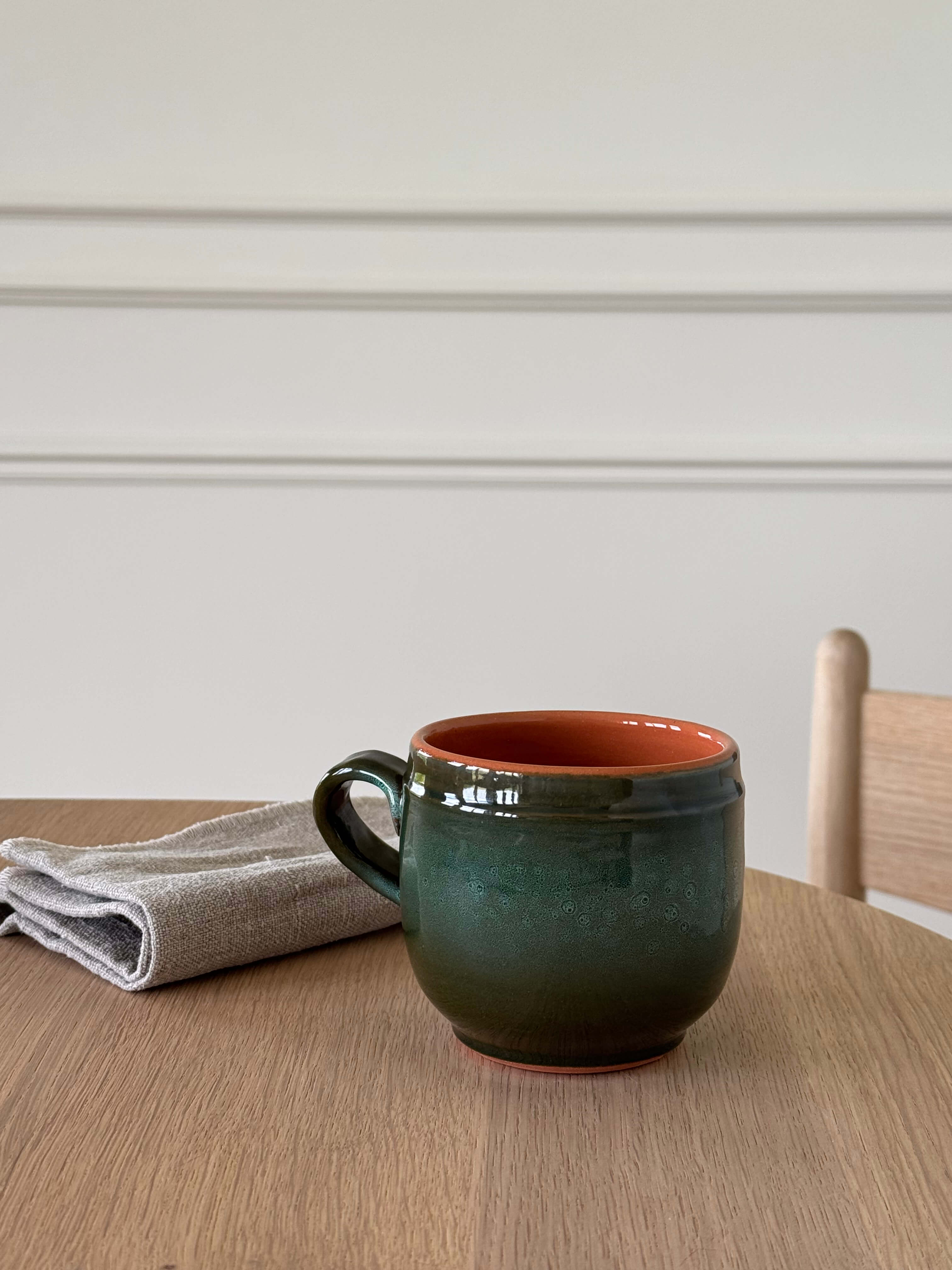 Handmade Ceramic Mug with Handle - Green small