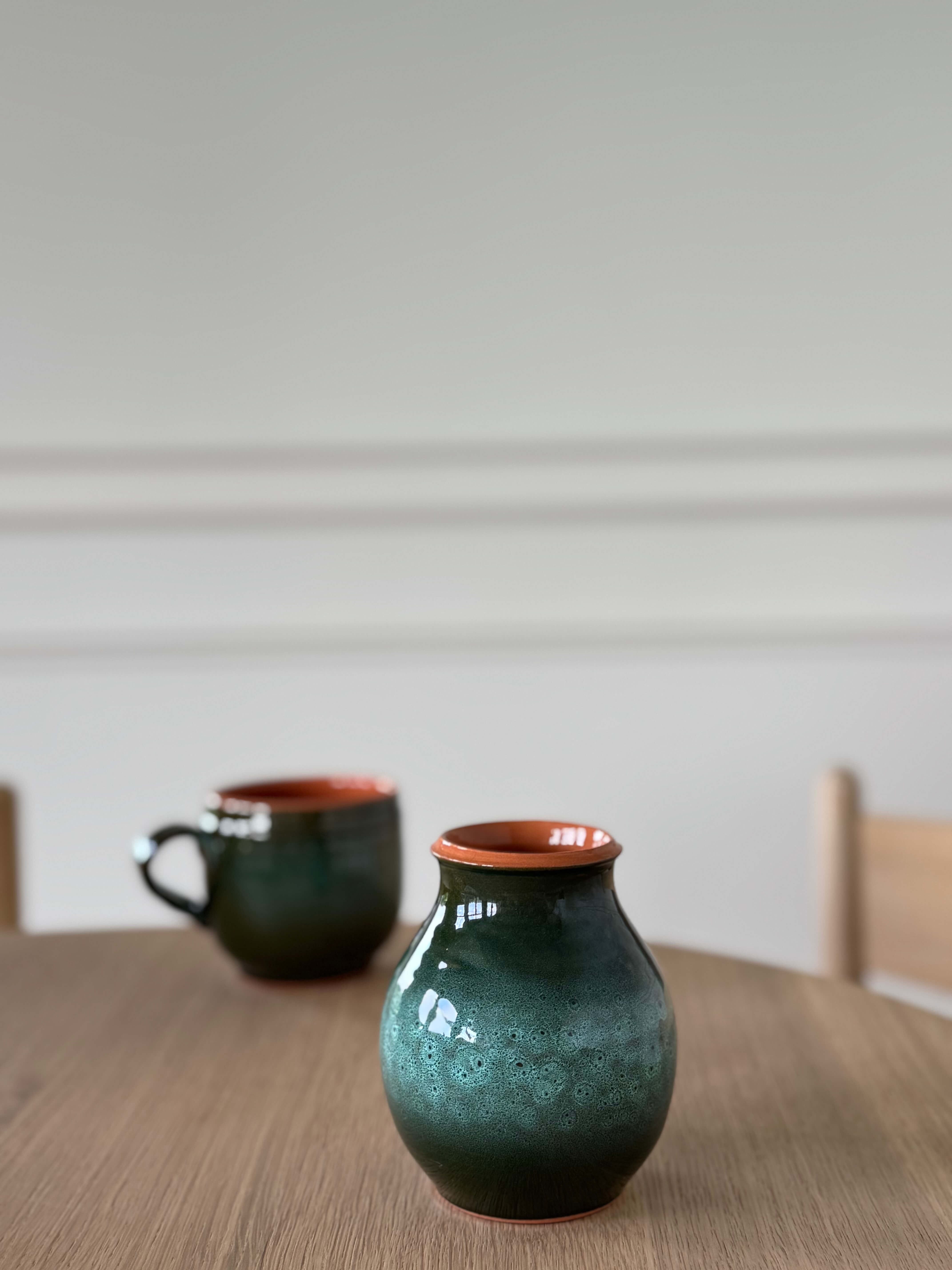Handmade Ceramic Milk Jug -Green