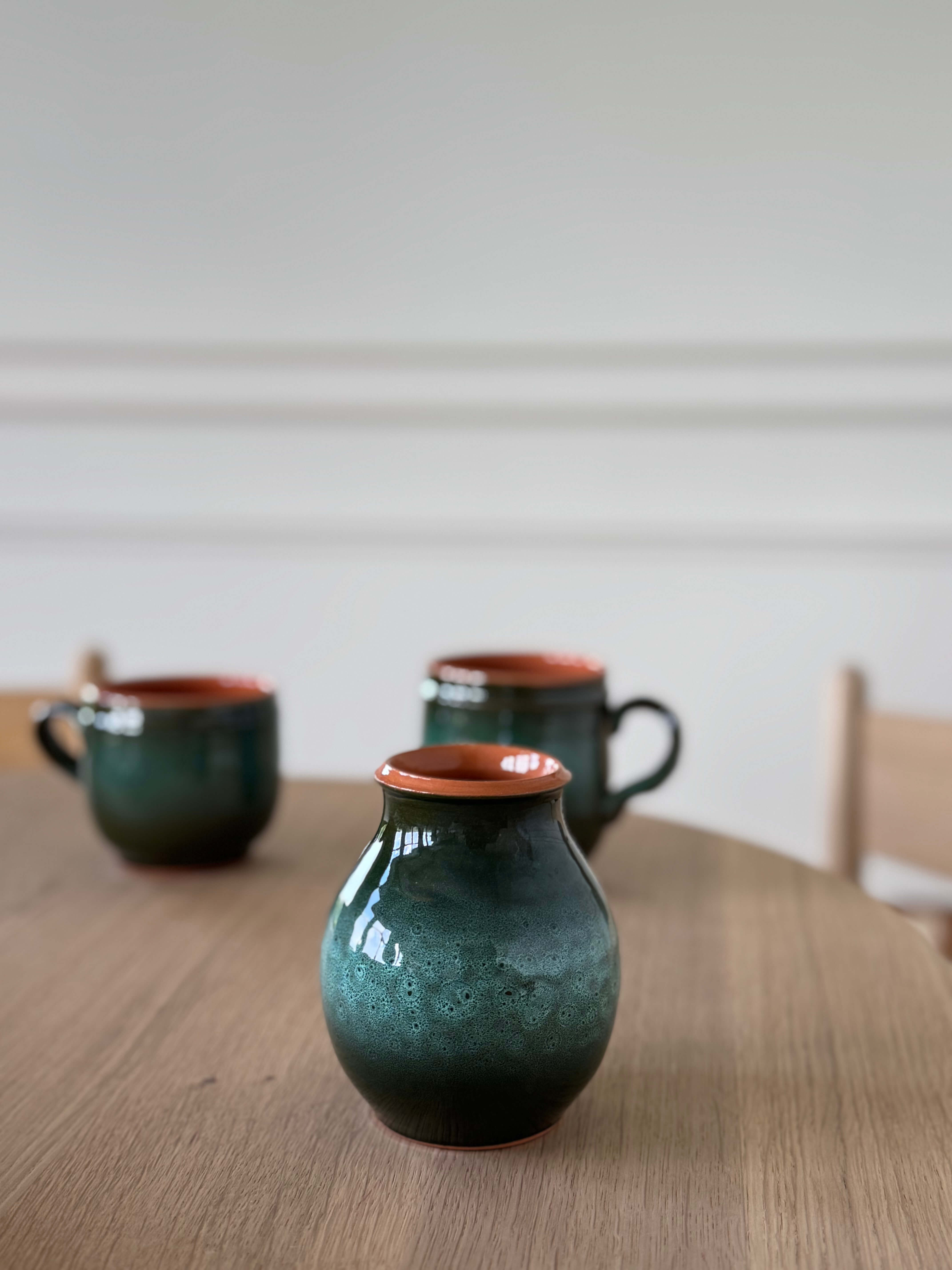 Handmade Ceramic Milk Jug -Green