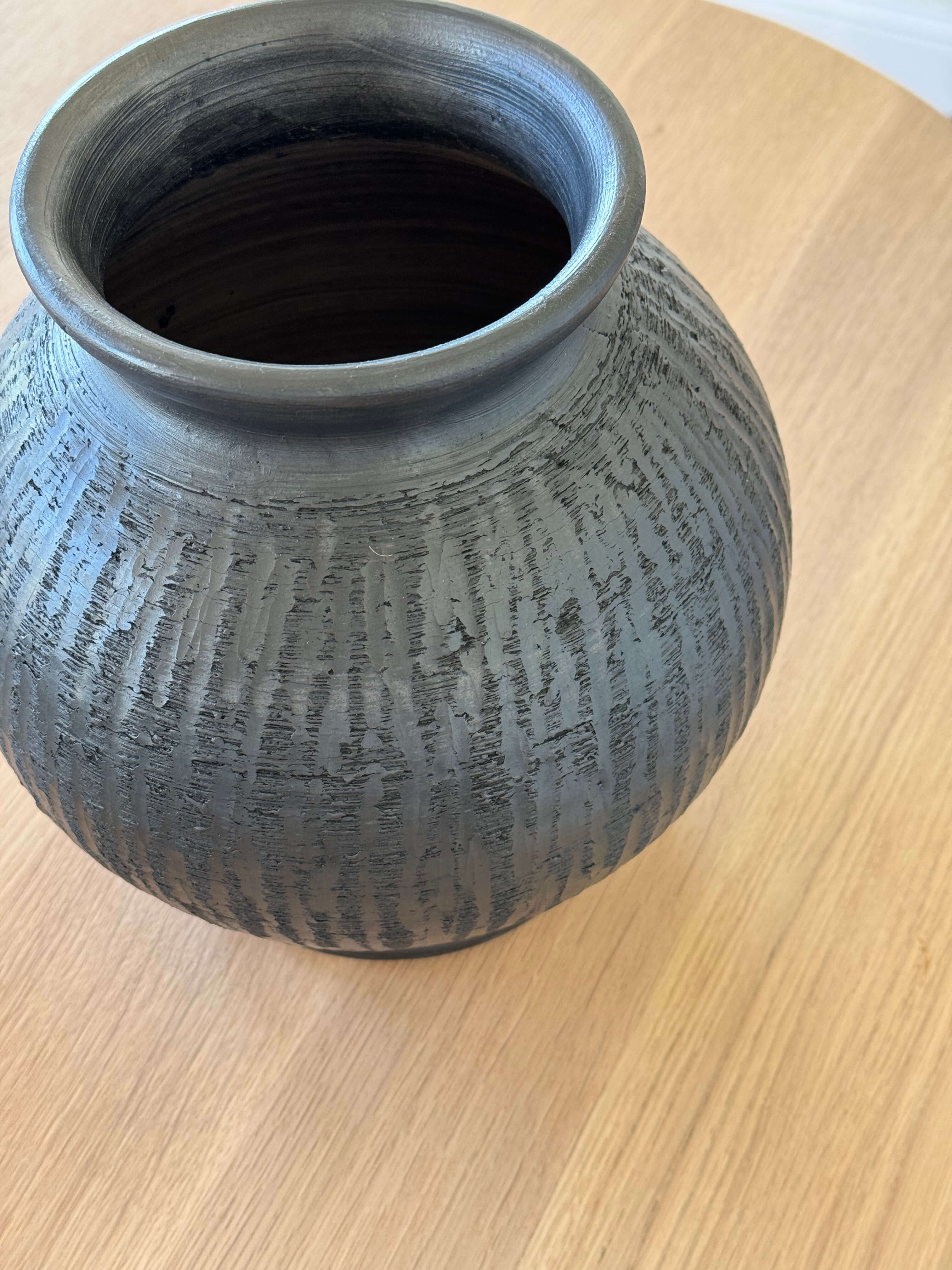 Handcrafted Black Clay Vase “Siwek”